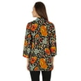 thumbnail image 5 of Bimba Button Down Tunic Casual Printed 3/4th Sleeves Loose Fit Rayon Tunic Long Shirt Top For Women, 5 of 7