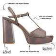 thumbnail image 3 of Journee Collection Womens Parson Metallic Vegan Leather Platform Sandals, 3 of 7