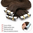thumbnail image 4 of Benehair 100% Real Remy Human Hair Extensions Tape In Skin Weft Full Head Body Wave Brown Invisible Thick 20 pcs 40pcs 12"-24", 4 of 11