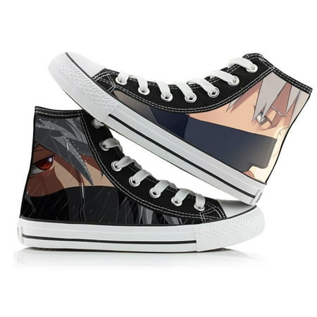 

3D Printed Unisex Anime Naruto Akatsuki Canvas Sneakers for Women Men Kids Lace up High Top Walking Running Classic Shoes Action Figures Itachi Sasuke Kakashi Fashion Shoes