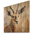 thumbnail image 2 of Designart "Graceful Antelope Serenity in Motion III" Animals Print on Natural Pine Wood, 2 of 5