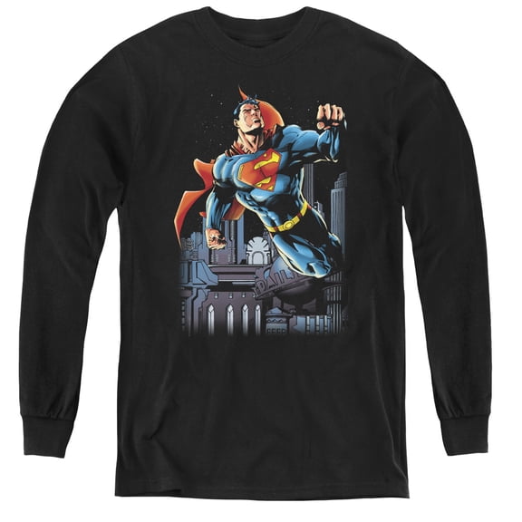Superman - Night Fight - Youth Long Sleeve Shirt - Small