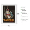 thumbnail image 2 of Cordial Campari - French Liquor - Vintage Advertising Poster by Marcello Nizolli c.1926 - Japanese Unryu Rice Paper Art Print (Unframed) 18 x 24 in, 2 of 4
