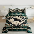 thumbnail image 2 of Manfei Hippie Racing Horse Queen Comforter Set, Western Hippie Aztec Bedding Sets, Countryside Animal Reversible Bedding Comforter Set, Super Cozy Room Decor, 3-Piece, 2 of 8