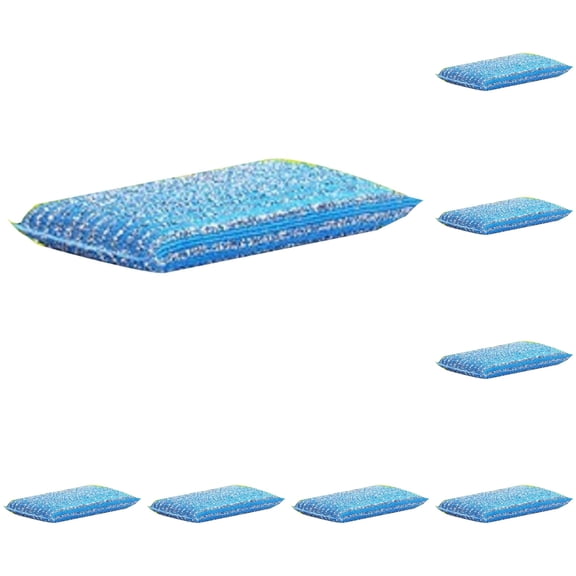 10 Pack Non-Scratch Kitchen Cleaning Sponges, Gentle Dual-Sided Scrubber for Non-Stick Cookware and Dishes, Random Color, 12.5x8.5cm (White)