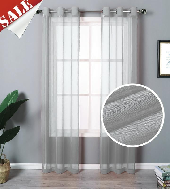 2 Pack, Regal Home Collections Sheffield Solid Sheer Grommet Curtain