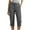 Dark Gray #022, variant on Mohiass Women's Cargo Capri Pant Cuffed Hem Capris Summer Casual Loose-Fit Cropped Pants Black L