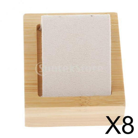 8x Tenedor de Bambú de La Joyería Del Tenedor Del Pendiente de Las Tarjetas de Exhibición Pendientes con La Superficie Del DYNWAVEMX Aretes Joyería Bandeja