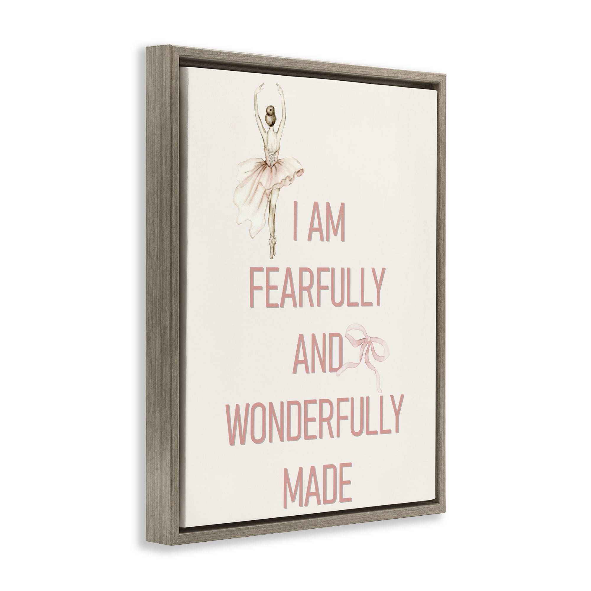 Wonderfully Made Ballerina Brown Framed Floater Canvas Wall Art, design by Kim Allen