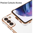 thumbnail image 2 of for Samsung Galaxy S21 5G Case Luxury Plating Edge Case Cover Slim Lightweight Glossy Bling Phone Case Soft TPU Shockproof Bumper Case Electroplated Case,White, 2 of 10