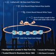 thumbnail image 2 of Gem Stone King 2.82 Ct Round Blue Apatite White Topaz 18K Rose Gold Plated Silver Tennis Bracelet for Women, 2 of 4