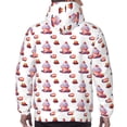 thumbnail image 7 of Lsque Strawberry Blueberry Cream Cake Pattern Casual Men's Hoodie,Hooded Sweatshirt with Kangaroo Pocket,Pullover Hoodie-Small, 7 of 7