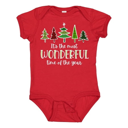 

Inktastic Its the Most Wonderful Time of the Year Christmas Trees Boys or Girls Baby Bodysuit