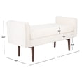 thumbnail image 5 of SAFAVIEH Henri Mid-Century Cushioned Bench, Light Beige/Walnut, 5 of 9