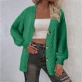 thumbnail image 2 of Vedolay Cardigan Sweaters for Women Long Sleeve Open Front Sweaters Knit with Pockets 2023 Green,M, 2 of 5