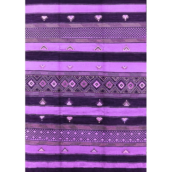 Ahgly Company Indoor Rectangle Solid Purple Modern Area Rugs, 7' x 9'