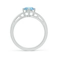 thumbnail image 2 of ANGARA Natural Classic Round Aquamarine Solitaire Bypass Ring in 14K White Gold for Women (Size-6mm) | March Birthstone, Birthday, Anniversary, Jewelry Gift for Women | Natural Aquamarine Ring, 2 of 9