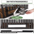 thumbnail image 5 of MEDEHOO 33.3’’ Dog Crate Furniture, Folding Dog Crates with 360° Rotating Bowls, Wooden Puppy Cage Kennel with Metal Frame for Small & Medium Dogs Indoor, Removable Tray and Floor (White), 5 of 8