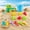 E, variant on Kids Beach Sand Toy Set, Cartoon Crab Sand Sifter Shovel Rake Sea Animal Molds Water Hourglass Summer Outdoor Play Kit