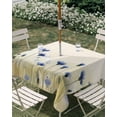 thumbnail image 3 of Square Outdoor Tablecloth with Umbrella Hole Watercolor Flowers Outside Table Cloth Waterproof Patio Table Cover Farmhouse Pastoral Blue White Floral Zipper Tablecloths for Picnic Camping 60x60 Inch, 3 of 8