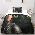 thumbnail image 2 of Dragon Train 3D Bedding Set, 2 Pcs Bedding Set Microfiber Duvet Cover & Pillowcases with Zipper Closure for Single or Double Bed Single, 2 of 5