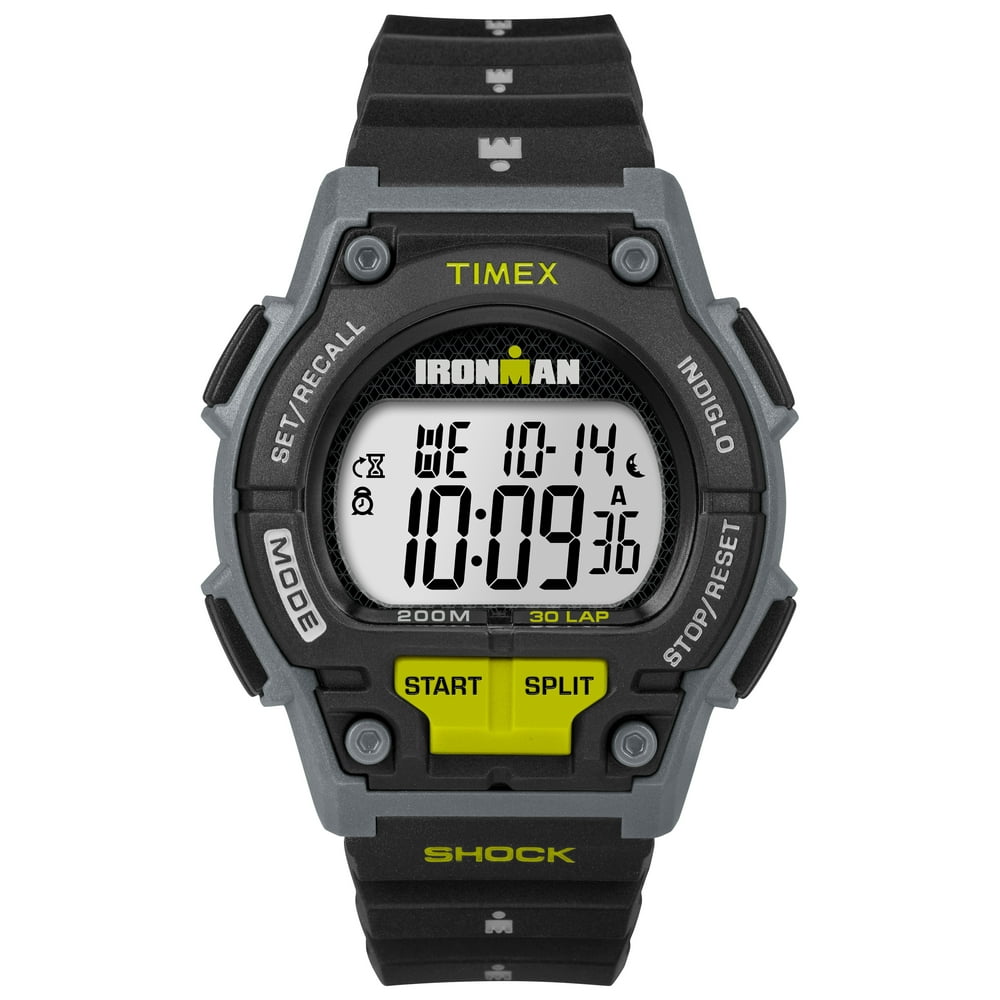 Timex Men's Ironman Endure 30 Black/Lime Watch, Resin Strap Walmart