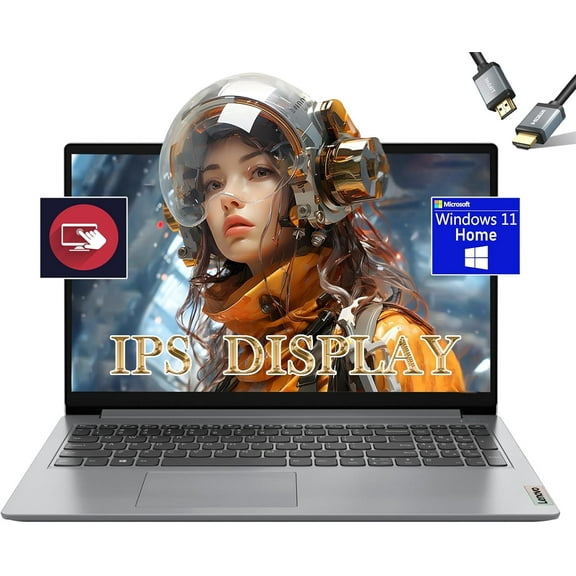 Lenovo IdeaPad 15.6" FHD 1080p Touch Laptop - Intel Core i3-1215U – 16GB RAM – 512GB PCIe SSD – Wi-Fi 6 – Webcam – Cloud Gray – Windows 11 Home – HDMI