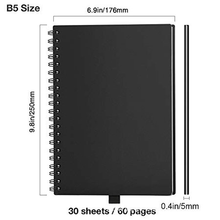 Elfinbook Smart Notebook Repeatable Erasable Writing Manual Drawing Painting Book (B5 (60P))