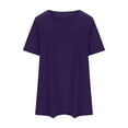 thumbnail image 3 of Jewelreauty Women's Plus Size Peplum Tops Casual Boat Neck Short Sleeve Shirts Summer Solid Tunic Blouses (L, Purple), 3 of 5