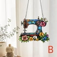 thumbnail image 5 of Christmas Ornament under $5! Yannianjz Vintage Sewing Machine Acrylic Suncatcher Stained Glass Effect Window Car Hanging Christmas Ornament Indoor Outdoor Decor Sun Catcher Panel for Sewing Lover, 5 of 6