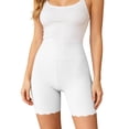 thumbnail image 3 of Women's High Waisted Cooling Slip Shorts - Anti Chafing Under Dress Shorts for Women, Scalloped Edge Safety Shorts,One Size,White, 3 of 8