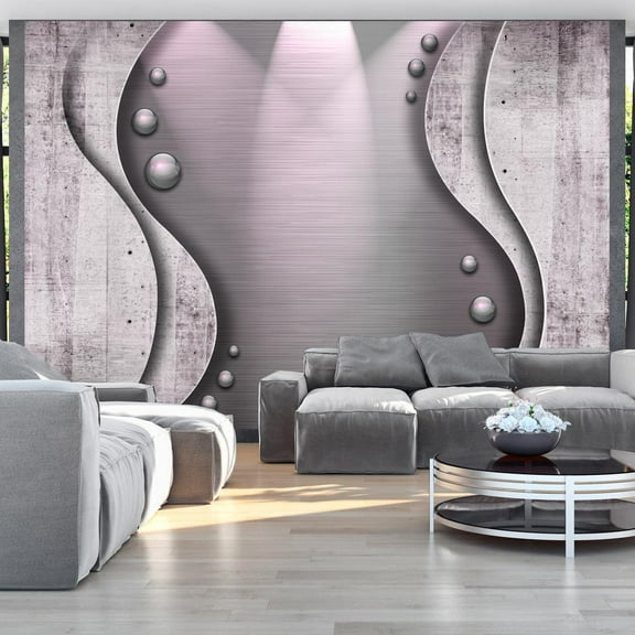 Tiptophomedecor Peel and Stick Wallpaper Wall Mural - Metal and Concrete Fantasy - Removable Wall Decals