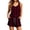 Wine, variant on Costeam Womens Linen Blend Contrast Stitch Two Piece Outfit Sleeveless Scoop Neck Crop Tank Drawstring Elastic Waist Shorts Dual Side Pockets Loose Fit Summer Co Ord Set