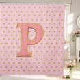 thumbnail image 2 of Manfei Cartoon Dot Monogrammed P Shower Curtain 72Wx78L,Pink Bath Curtain, 2 of 5