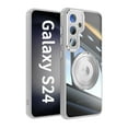 thumbnail image 3 of Compatible with Samsung Galaxy S24 FE Case, [Military Grade Drop Tested][Camera Lens Protection][Built in Kickstand] Translucent Tempered Glass Slim Back Soft Edge Magnetic Cover,Gray, 3 of 8