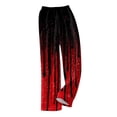 thumbnail image 5 of Fabrcox Womens Fleece Pajama Pants Halloween Pumpkin Print Women's Sleep Pants Fall Winter Warm Plush Thermal Comfy Lounge Pants for Women Red M, 5 of 6