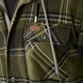 thumbnail image 5 of Men's Smith's Workwear Plaid Sherpa-Lined Microfleece Hooded Shirt Jacket Color: Olive Size: M, 5 of 5