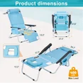 thumbnail image 3 of SLSY Portable Beach Chair for Adults,Outdoor Camping Chair Lay Flat Folding Backpack Beach Reclining Chair with 5 Positions,Headrest,Cup Holder,Heavy Ocean Striped, 3 of 9