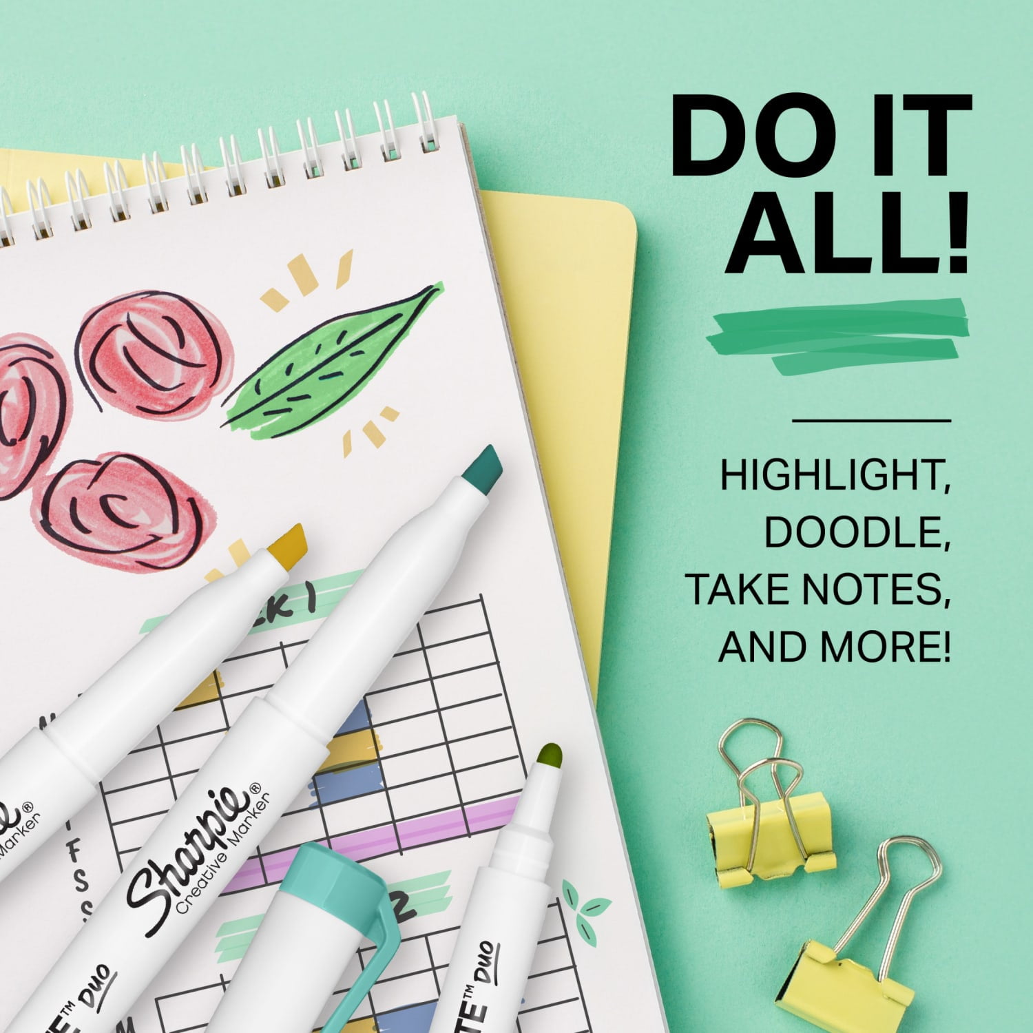 Sharpie S-Note Duo Dual-Ended Creative, Assorted Colors, Fine & Chisel Tips