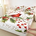 thumbnail image 3 of Castle Fairy Cardinal Bird 4Pcs Bed Sheets for For Teens Girls Boys,Christmas Red Sparrows King Sheets,Xmas Festival Theme Super Cozy Sheet Set,Super Cozy Room Decor, 3 of 7