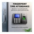 thumbnail image 2 of Fingerprint Time Attendance System Biometric Clock Recorder Employee Recorder Management Device Electronic Machine E3960 ,Versatile Punching Options, 2 of 7