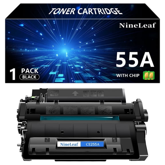 NineLeaf 1-Pack 55A CE255A Compatible Toner Cartridge Replacement for 55A Black Toner Cartridge to use for Laser Jet P3015 P3015dn P3015x Pro 500 MFP M521dn M521dw M521 M525 Series Printer Ink