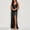 Black, variant on Women’s Satin V Neck Ruched Maxi Dress Sleeveless High Slit Bodycon Maxi Evening Elegant Formal Prom Gown