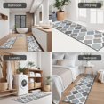 thumbnail image 5 of Blue Quatrefoil Geometric Pattern Kitchen Rugs Sets Of 3,Kitchen Runner Rugs Non Skid Washable,Decorative Kitchen Floor Mats for Kitchen,Sink,Laundry,17"x30"+ 17"x47" + 17"x59", 5 of 6