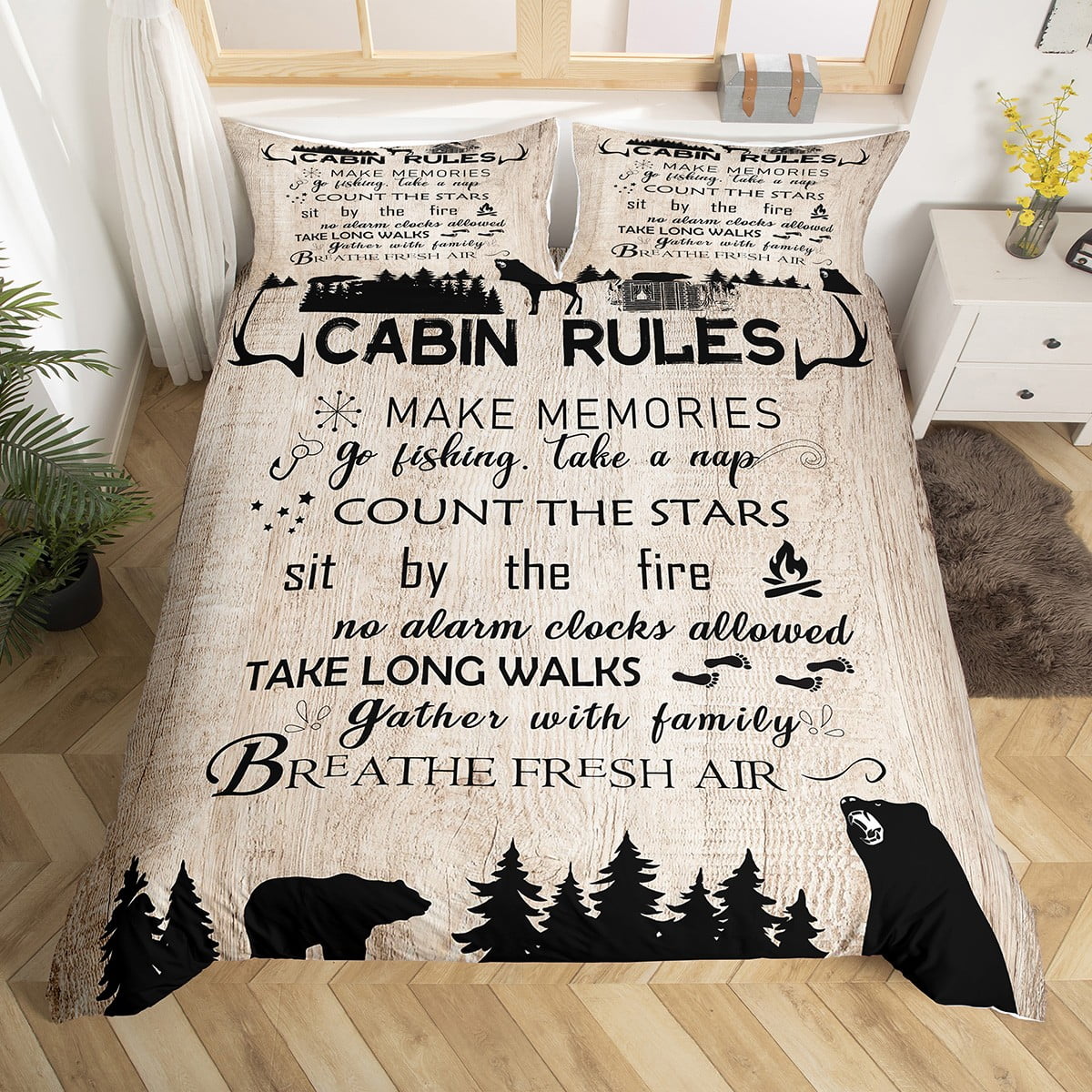 Camper Bedding Set Camp Travel Car Comforter Cover Camping Gift,Camping