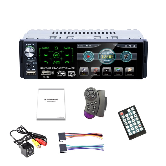 Car Radio 1 Din 4.1 Inch HD Capacitive Screen RDS MP5 Player Dual USB 2.1A MP3 Card Host Mobile Phone Interconnect AVI/JPEG/WMA ,Easy to Install