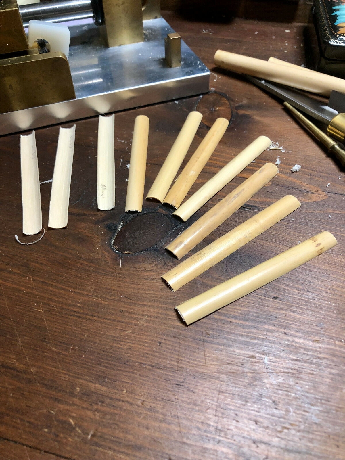 GOUGED OBOE CANE,10 pcs GOUGED ON ROSS MACHINE, 10.5 DIAMETER, QUALITY