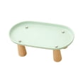 thumbnail image 4 of Soporte elevado para comedero de gatos, soporte de madera con patas, estante lavable para cuencos, antivómitos. Verde 24cmx13cm, 4 of 9