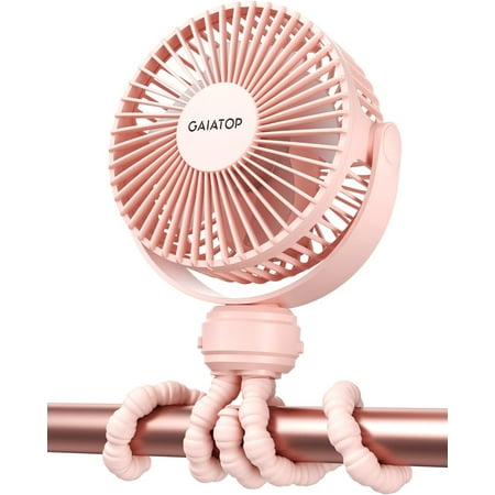 

Gaiatop Mini Portable Stroller Fan Battery Operated Small Clip on Fan Detachable 3 Speed Rechargeable 360° Rotate Flexible Tripod Handheld Desk Cooling Fan for Car Seat Crib Treadmill Travel