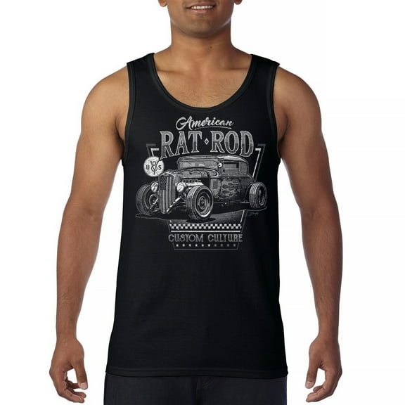 American Rat Rod Tank Top Hot Rod Custom Culture Route 66 1930s Classic Car Vintage Rusty Cars Garage Men's Top